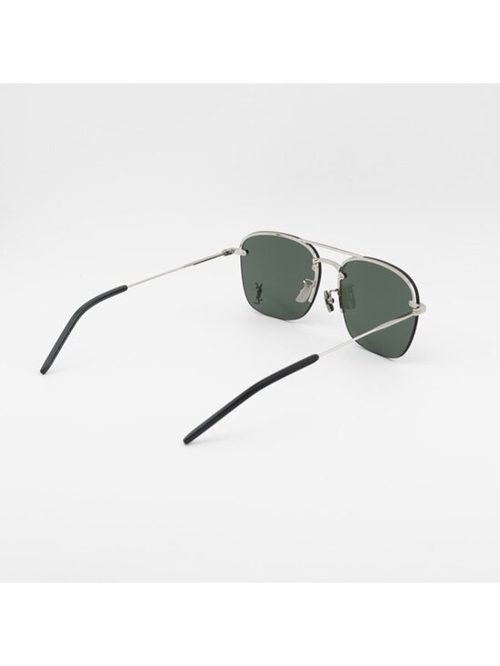 Saint Laurent SL309M 006 Sunglasses Silver Aviator Frame, Grey Lenses main image 7